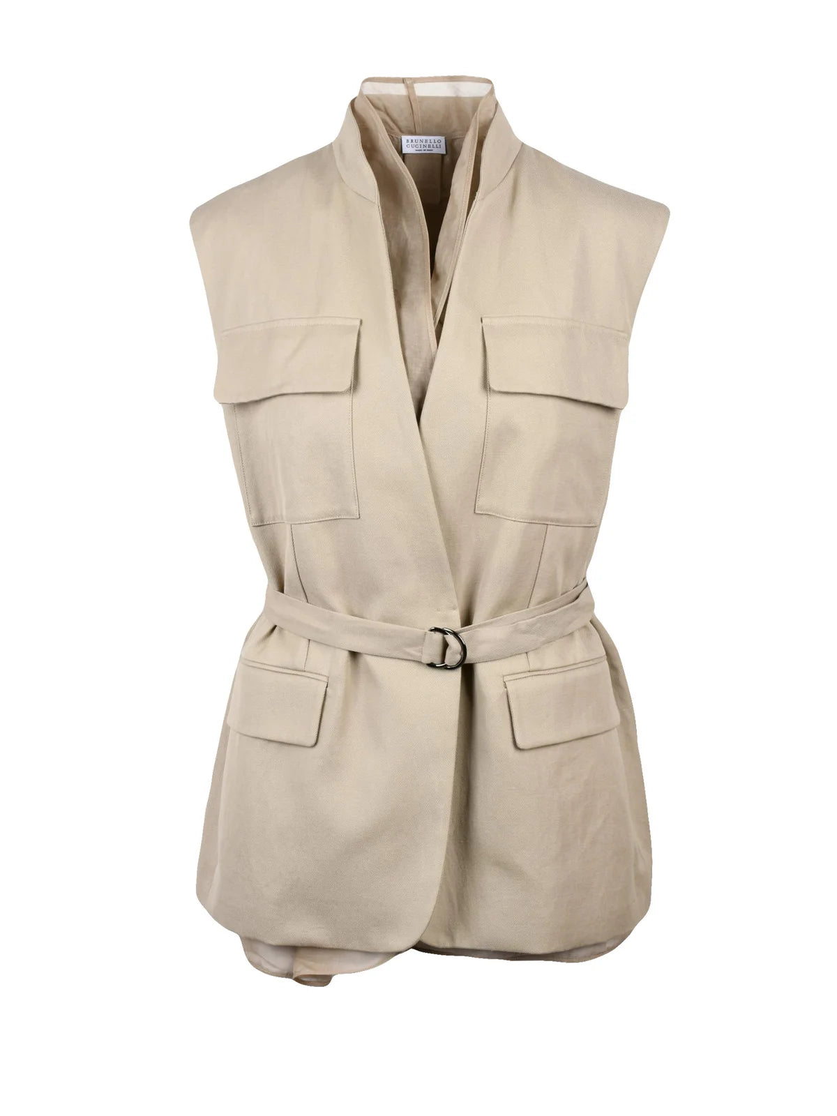 Cotton/Linen Vest - Beige