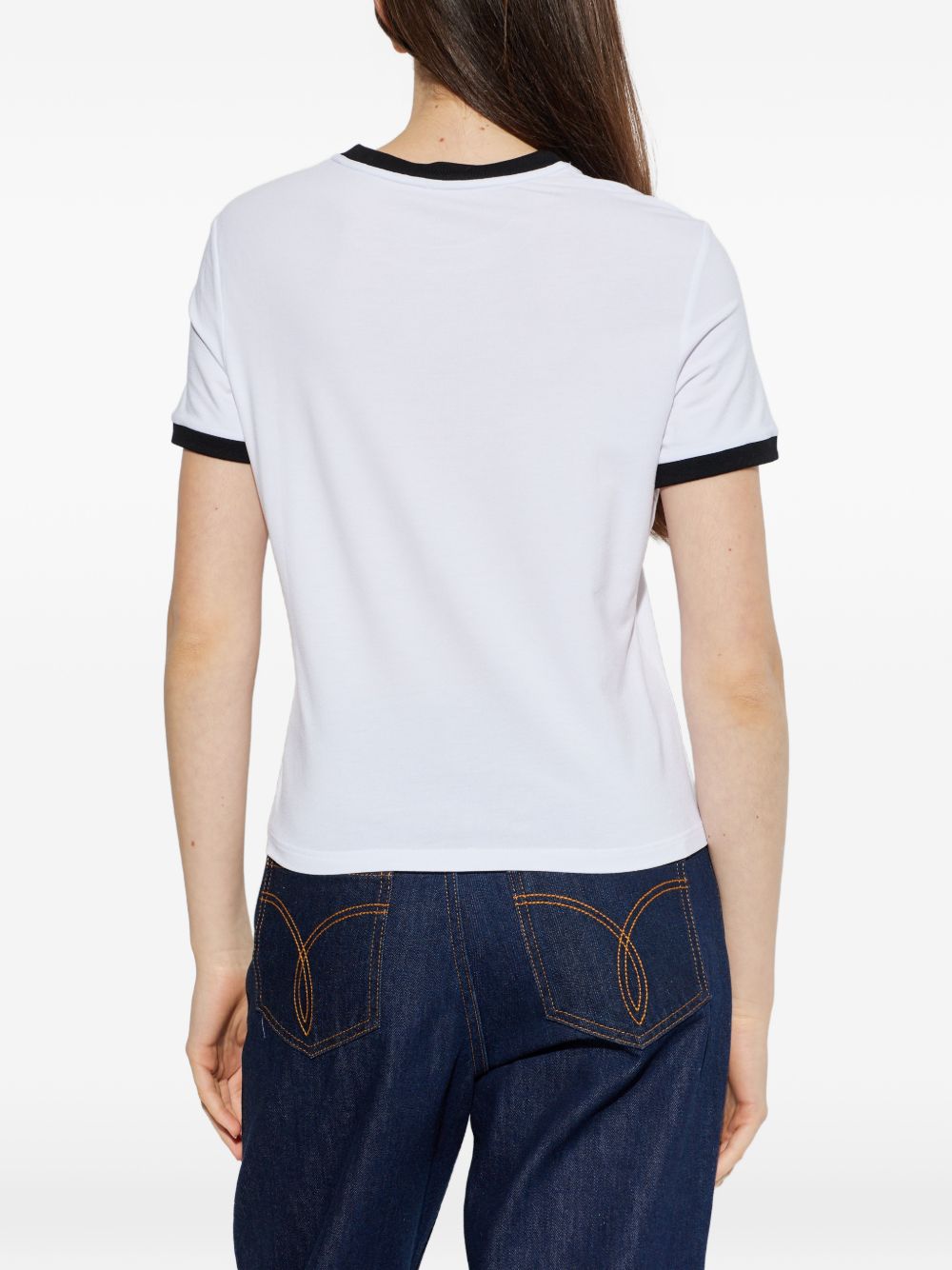 Cropped Silk and Nylon Top with Bold Logo