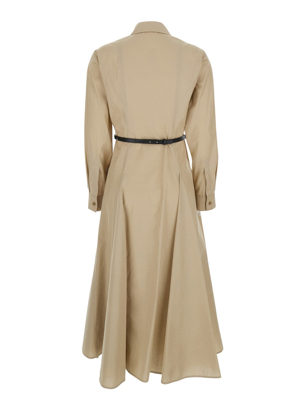 Midi Dress with Classic Shirt Collar