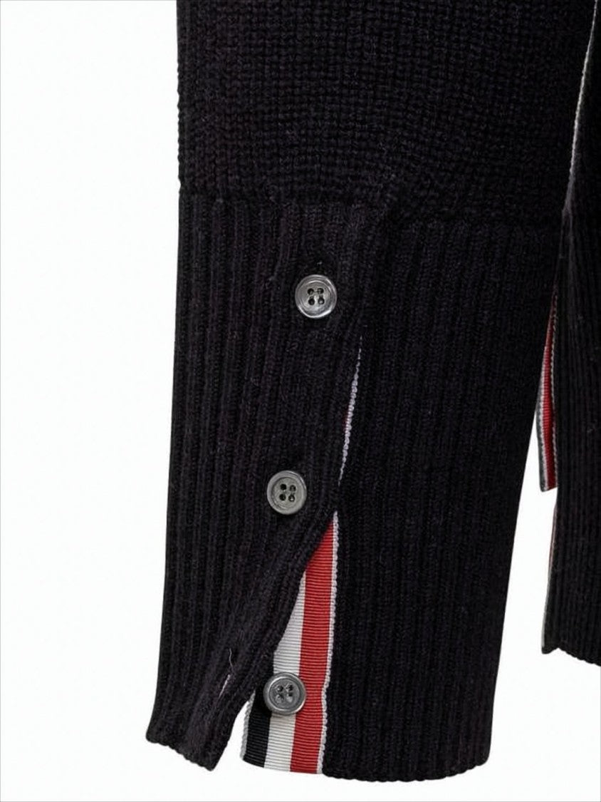 Textured Knit Sweater with Signature Stripes
