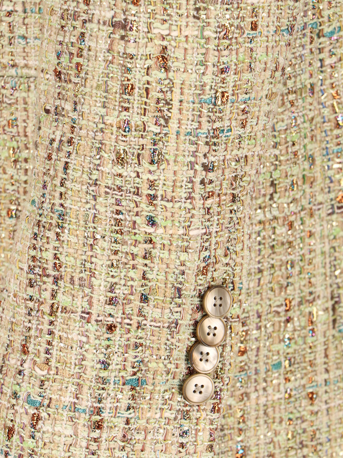 Double-Breasted Textured Tweed Jacket
