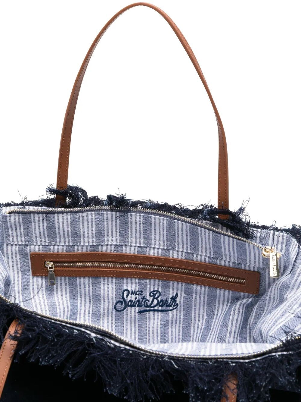 Large Tote Bag with Frayed Edges