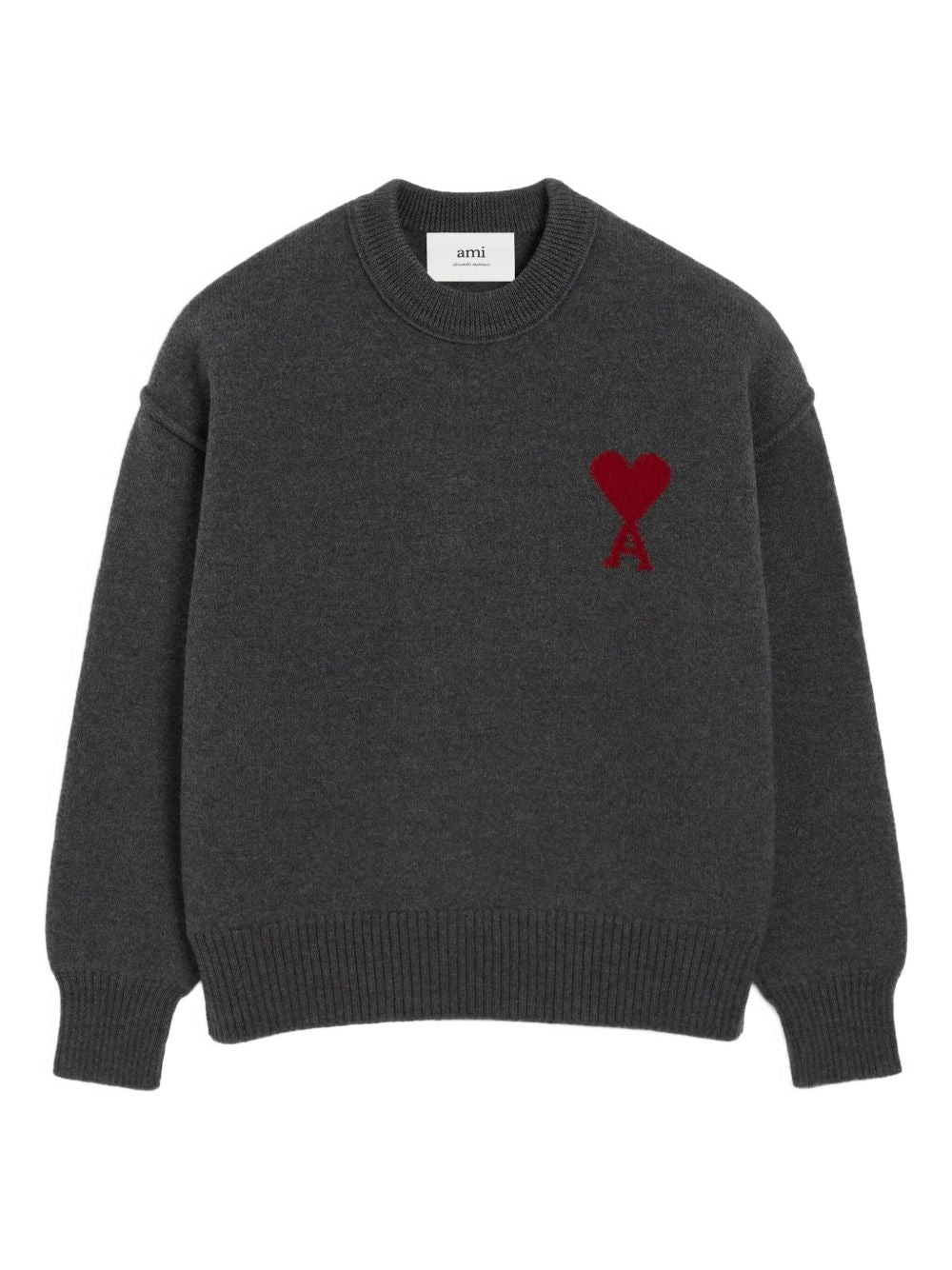 Heather Grey Wool Knit Sweater