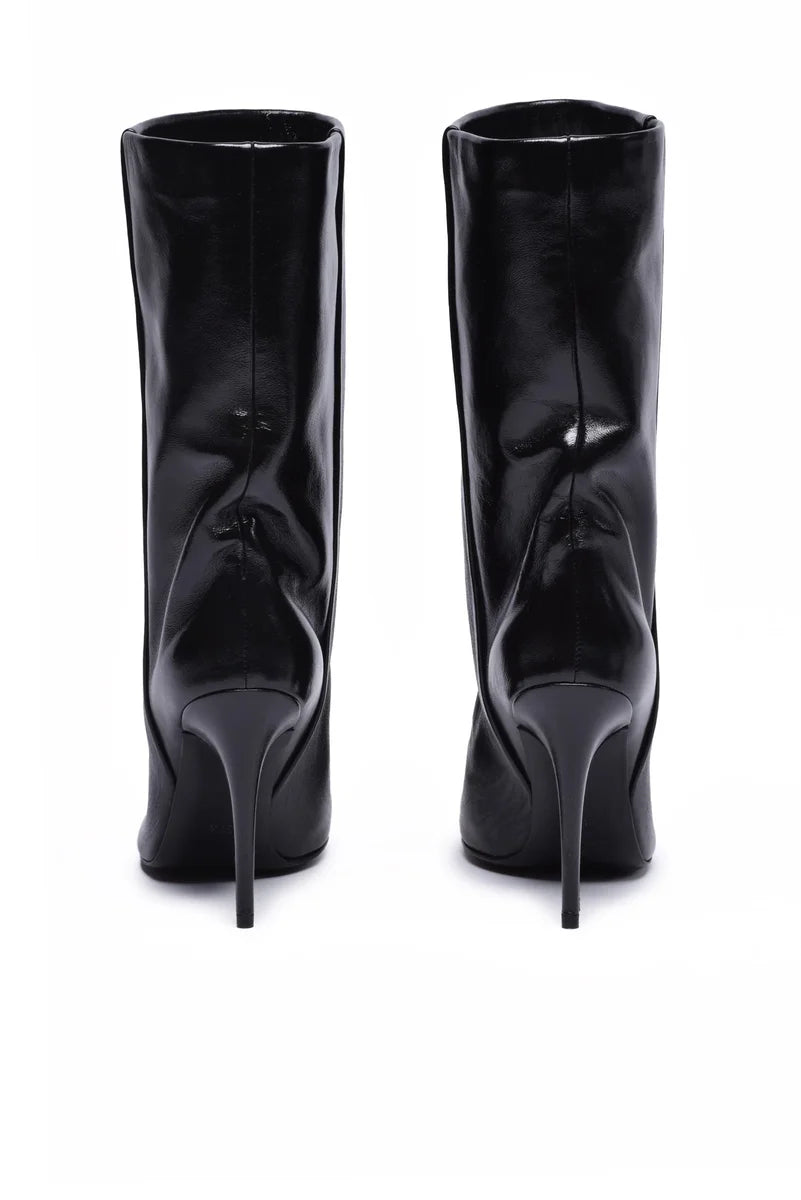 Asymmetrical Toe Ankle Boots - Black