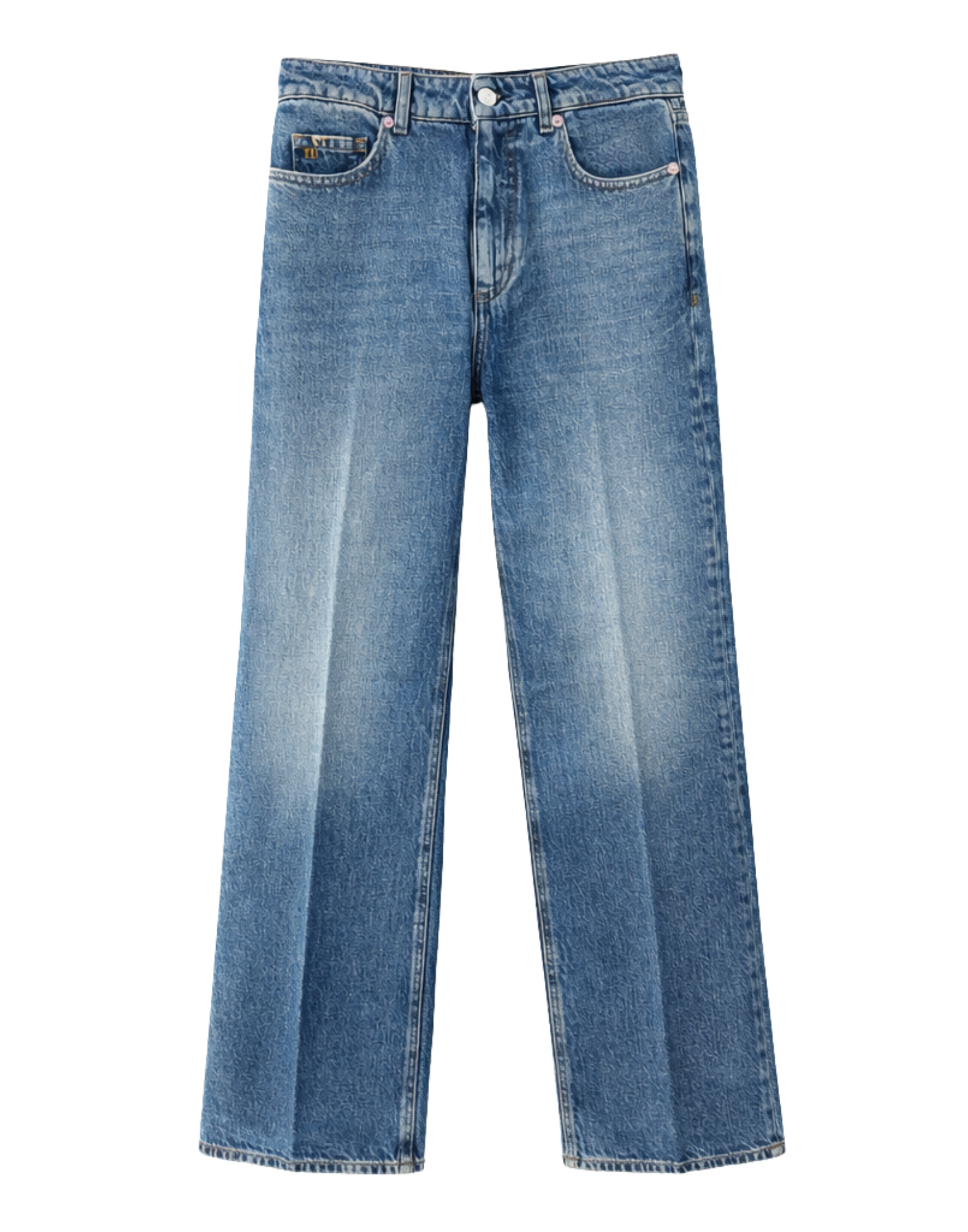Franca Trumpet Pants With Vintage-Inspired Wash And Five-Pocket Design
