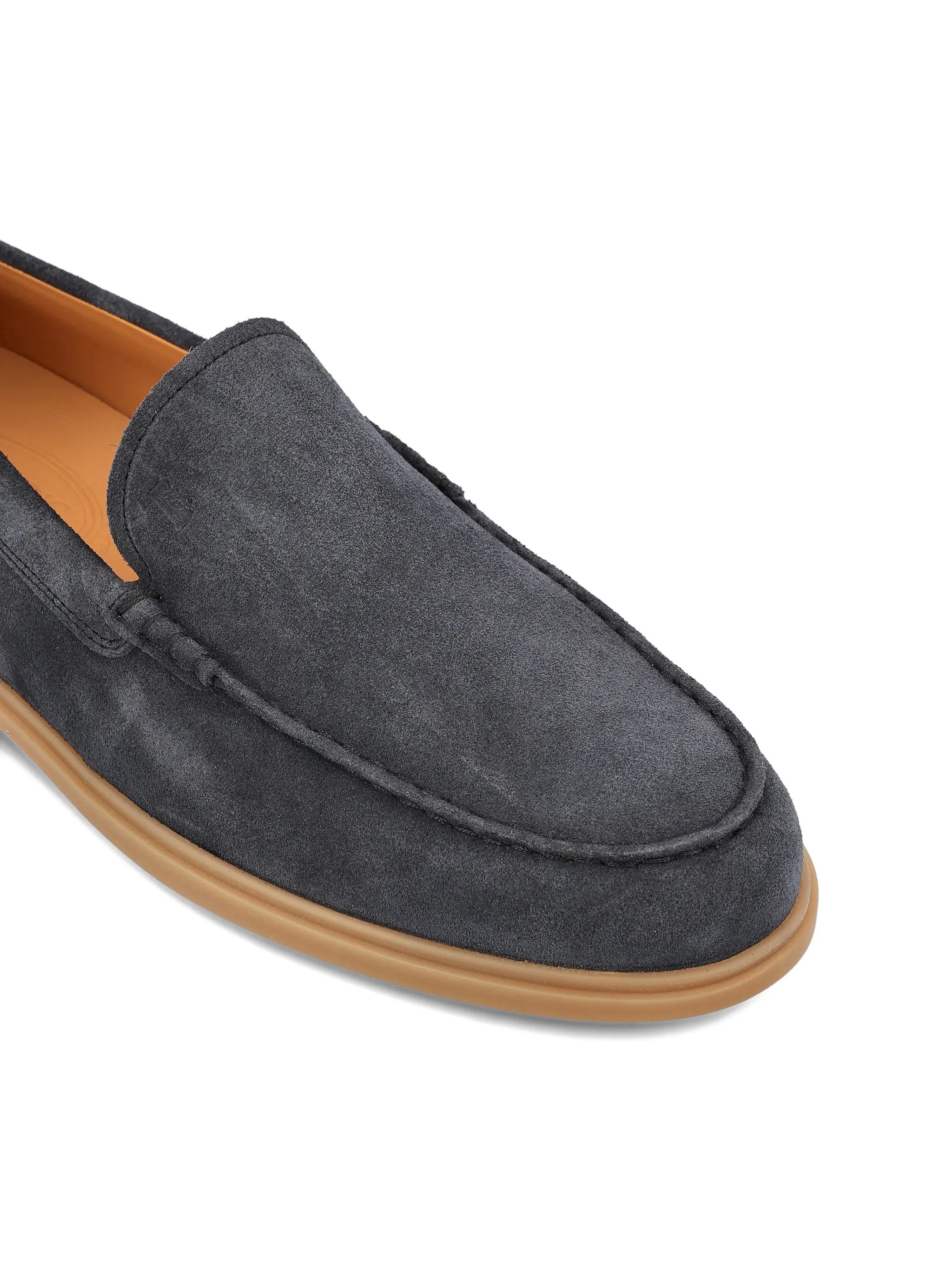 Charcoal Grey Calzature Suede Moccasin Loafers