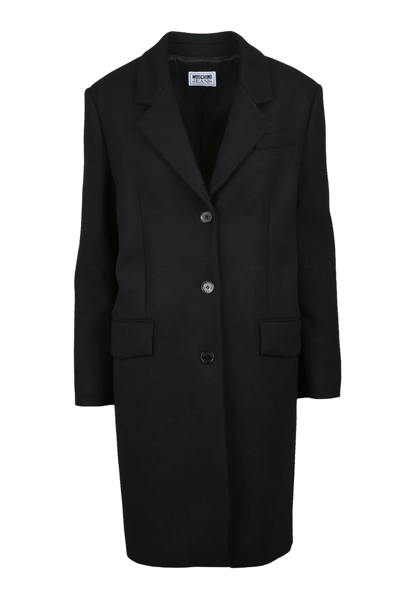 Wool Polyamide Coat - Black
