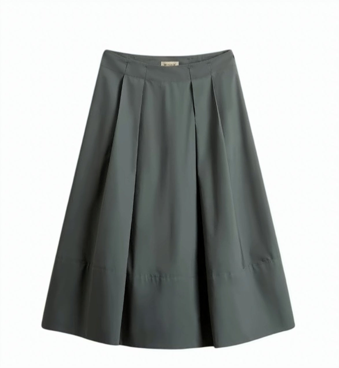 Pure Cotton Poplin Front Pleated Skirt