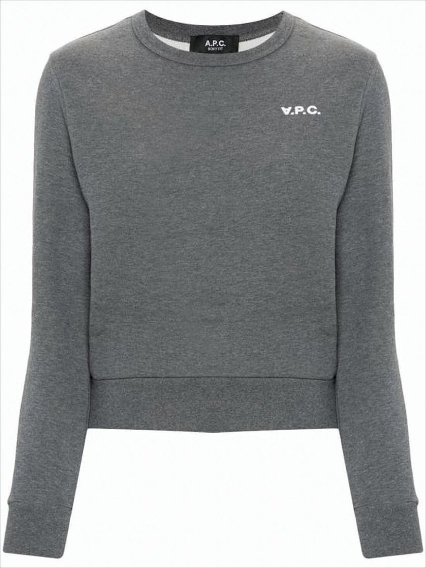 Cropped Long-Sleeve Crew Neck Sweatshirt