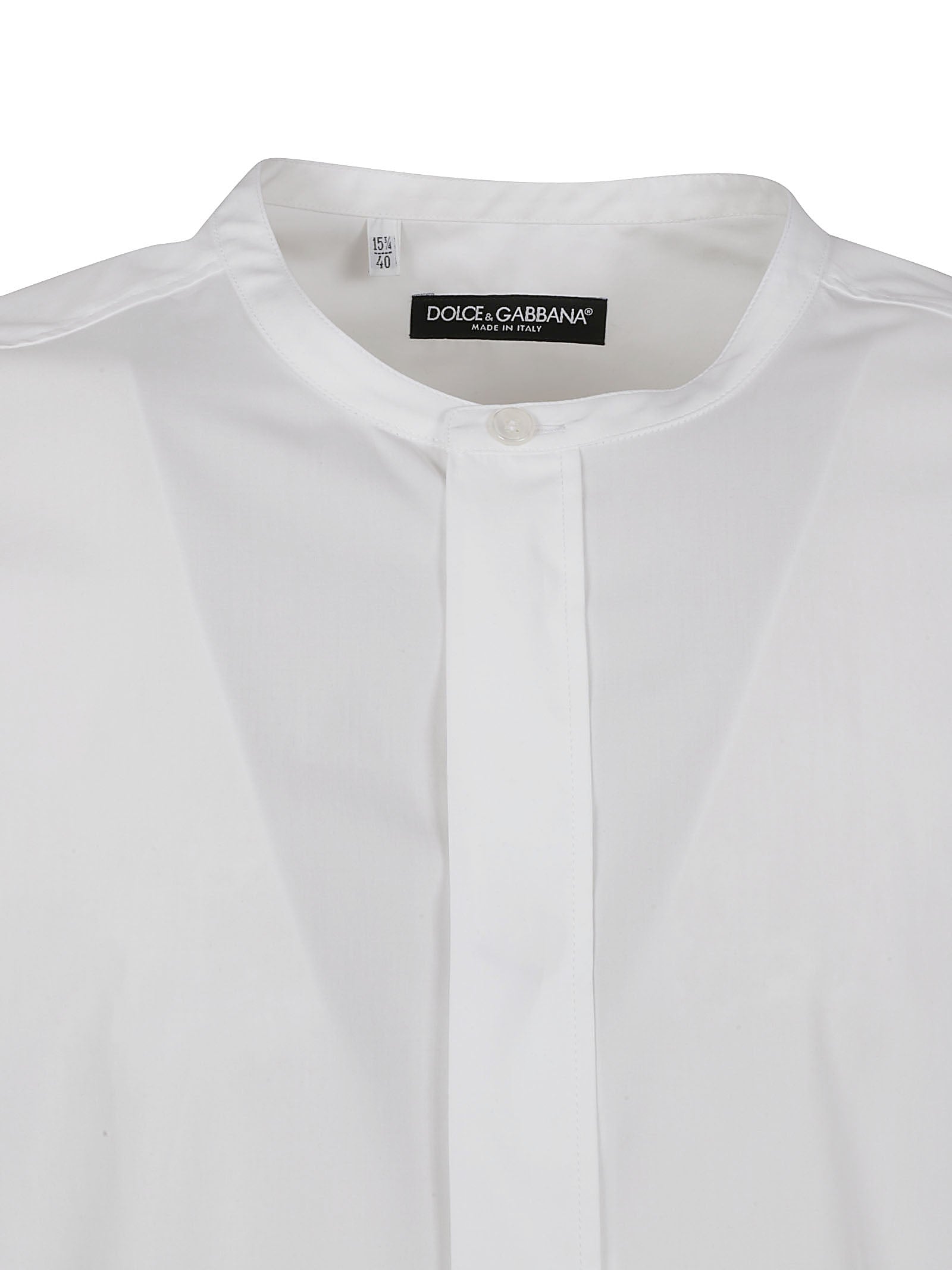 White Shirt with Band Collar
