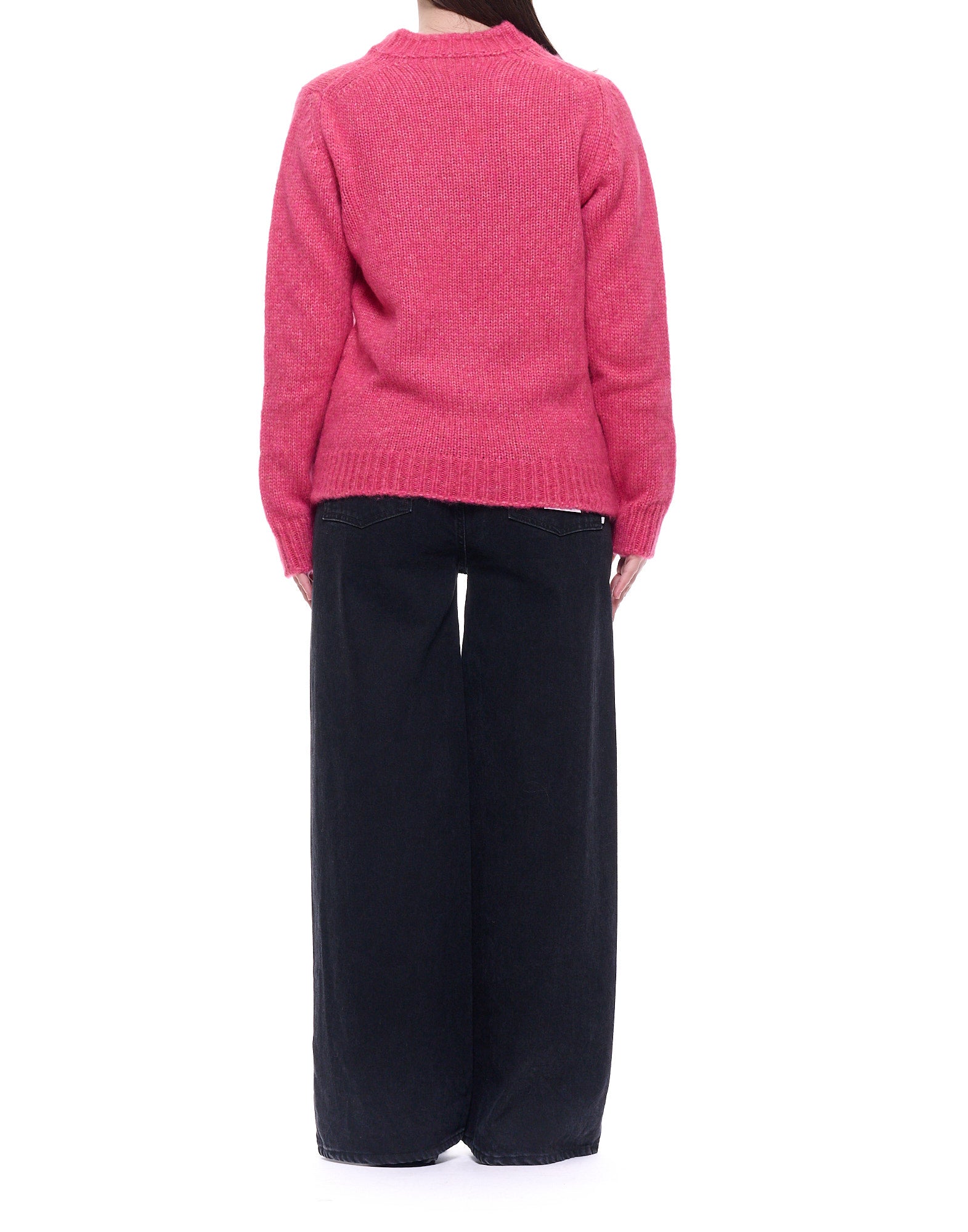 Women’S Pink Wool Crewneck Sweater
