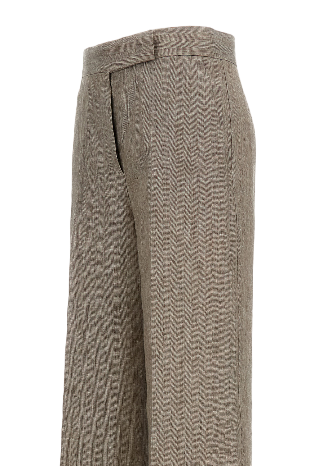 Beige Deserto Linen Palazzo Trousers