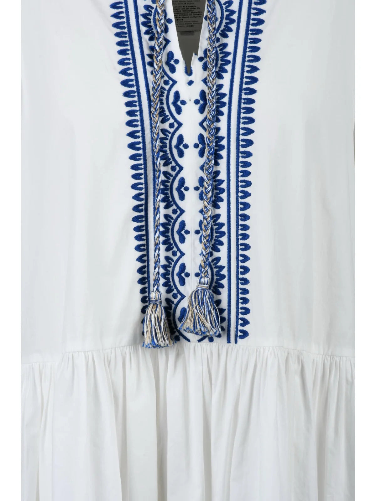 Dirce Dress Cotton - White/Blue