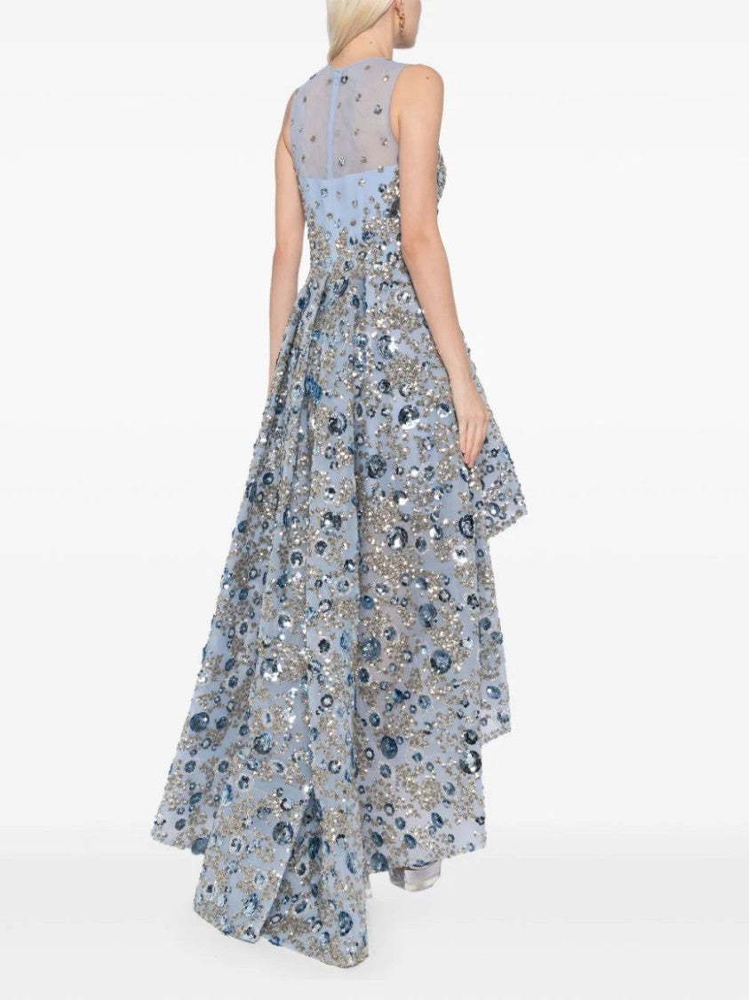 Tulle, High-Low Dress With Dotted Beading