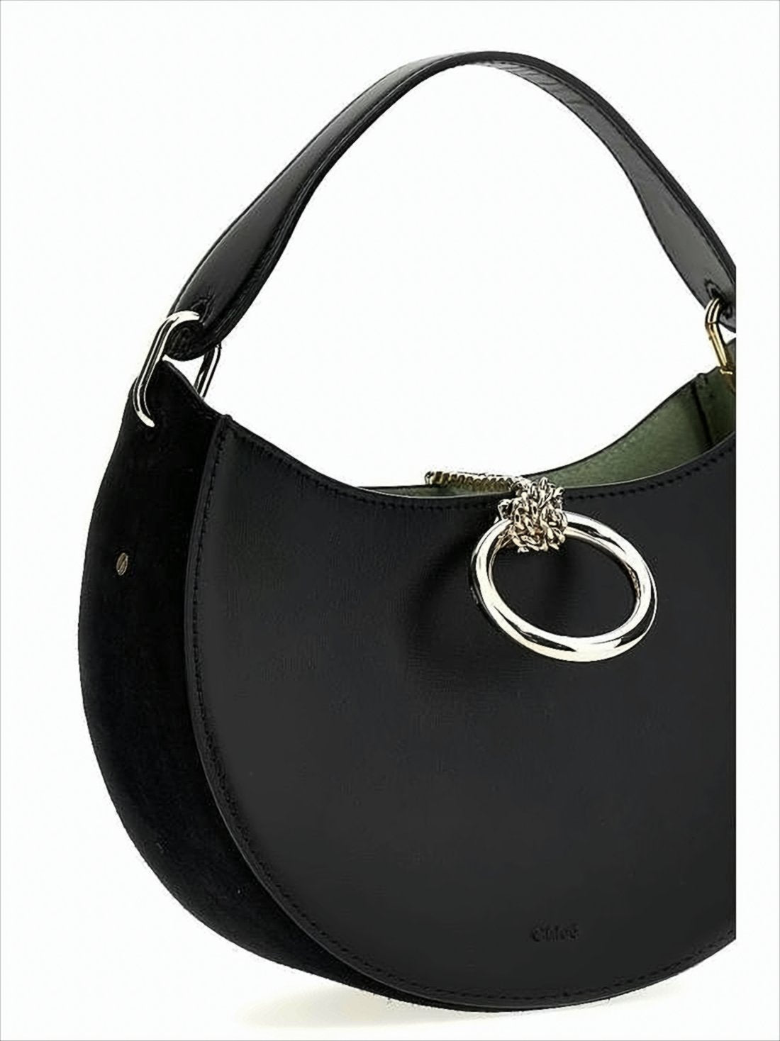 Crescent-Shaped Calf Leather Tote