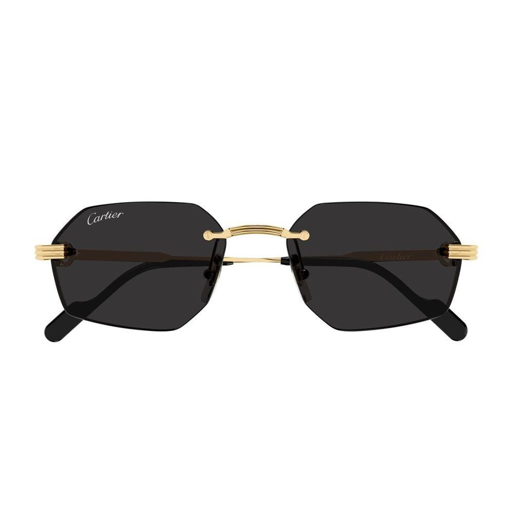 Rimless Geometric Sunglasses With Gold-Tone Frame