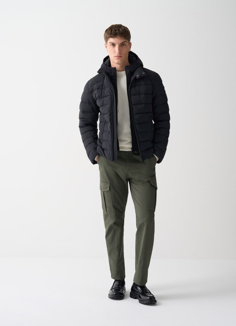 Puffer Jacket With Chest Panel
