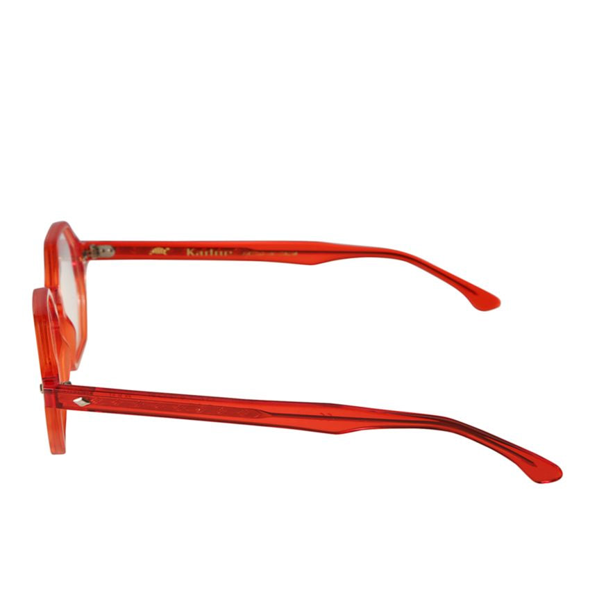 Octagon Translucent Red Octagonal Frame Eyeglasses