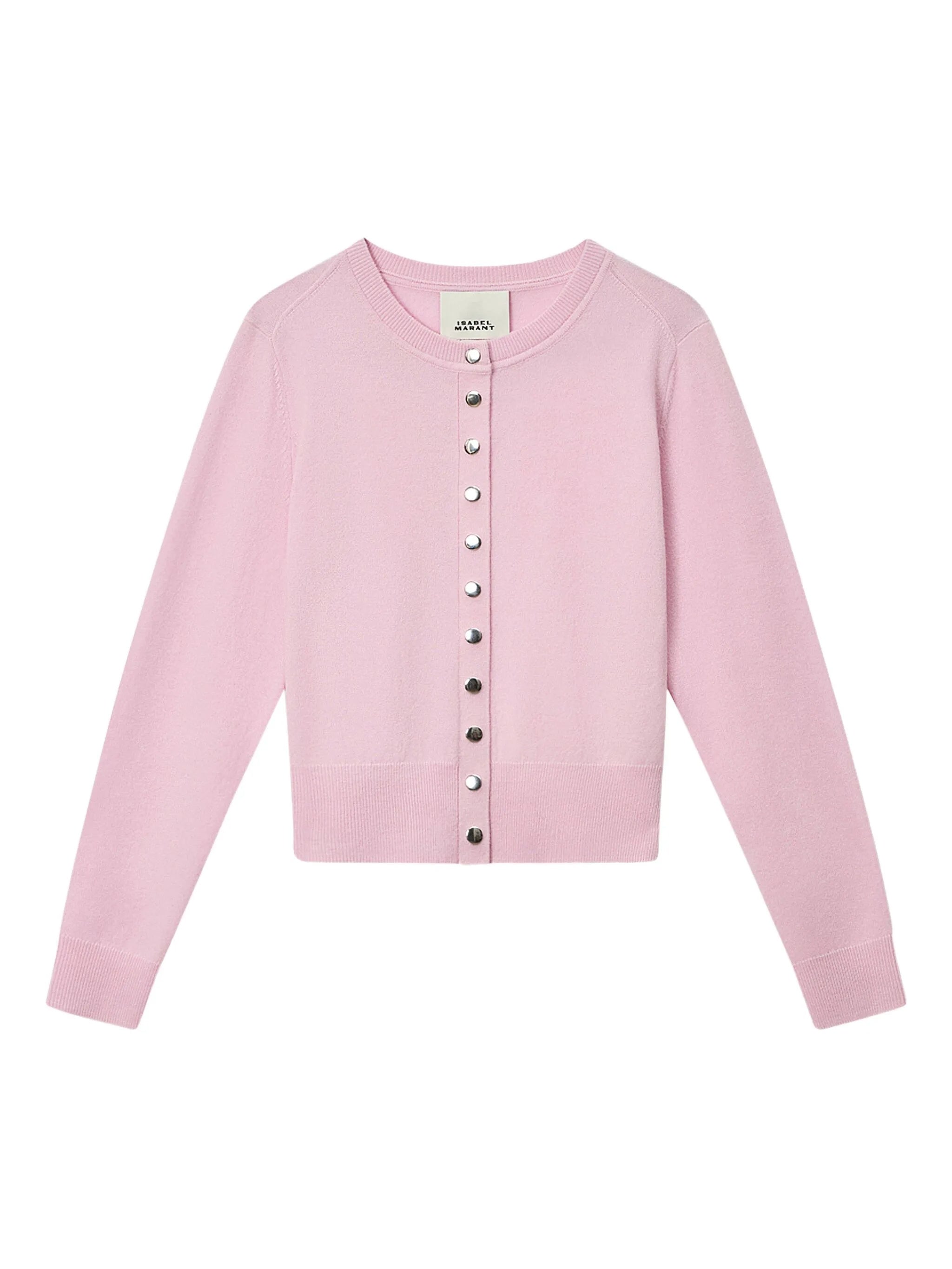 Neutral Idesia Cropped Merino Cardigan