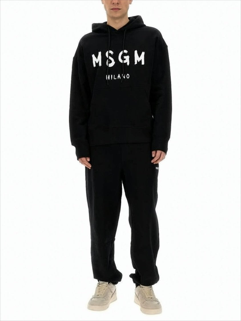 Relaxed Fit Hoodie With Bold Brushstroke Lettering