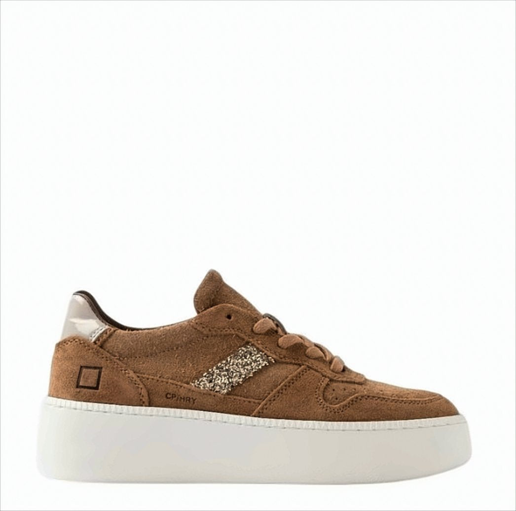 Platform Sneakers With Furry Suede Tongue