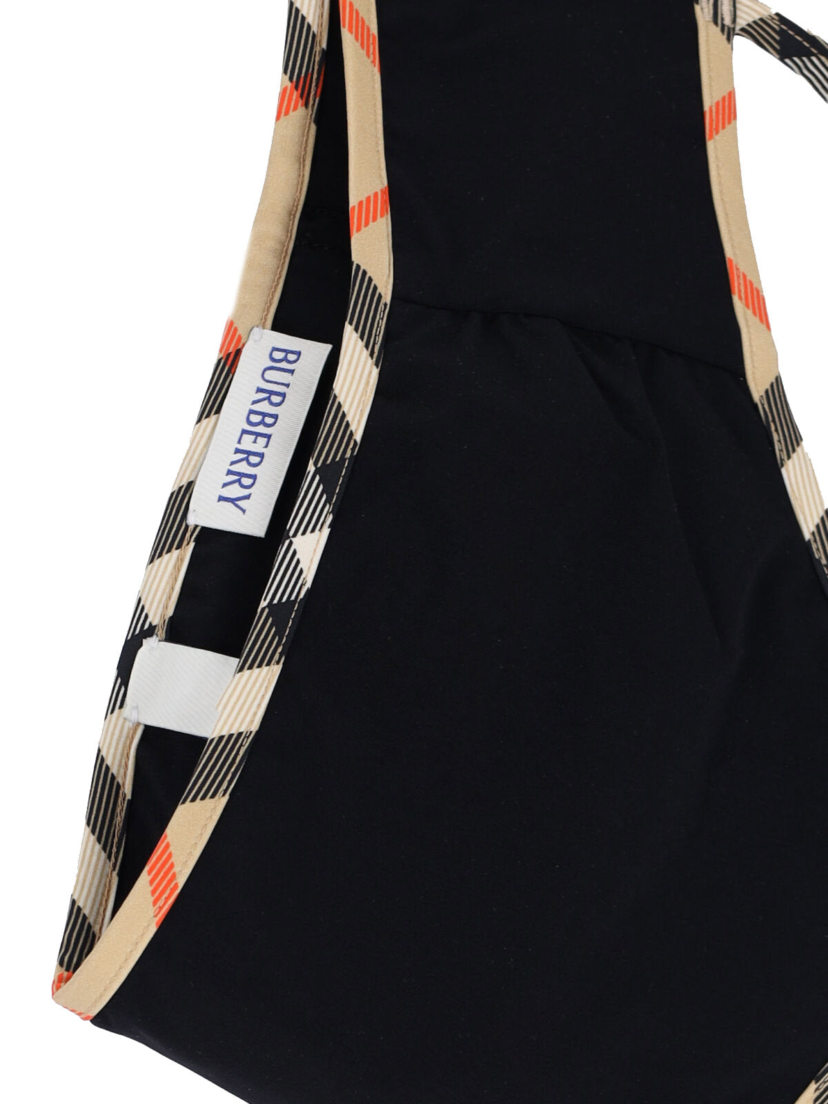 "Check" Swimsuit Top In Black Stretch Fabric