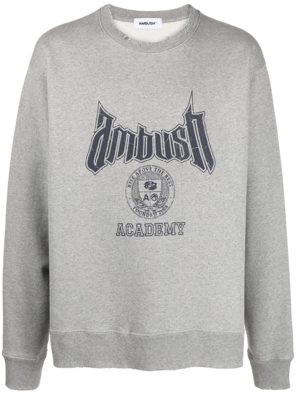 Heather Grey Academy Graphic Cotton Sweatshirt