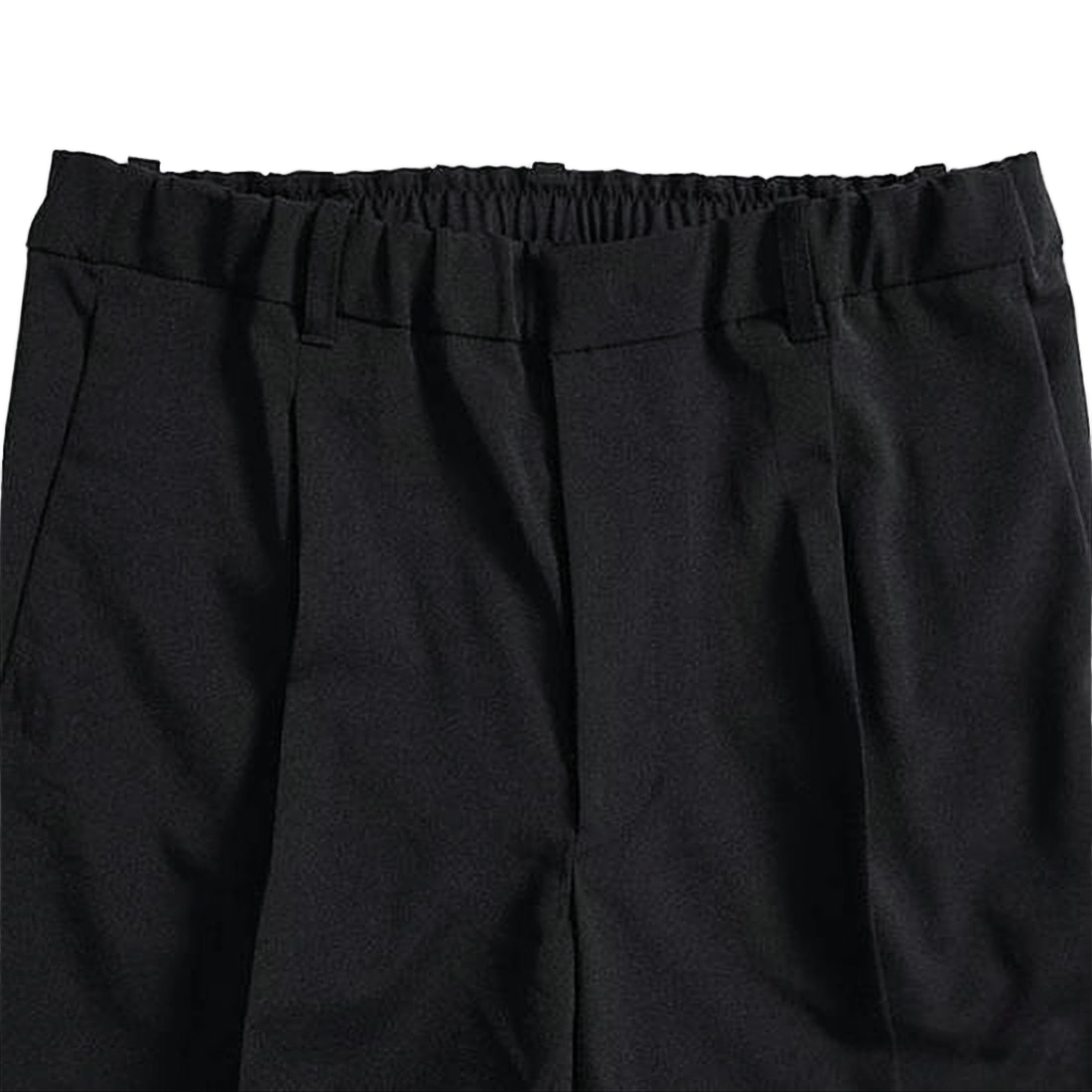 Straight Pants With Elastic Waistband And Side Pockets