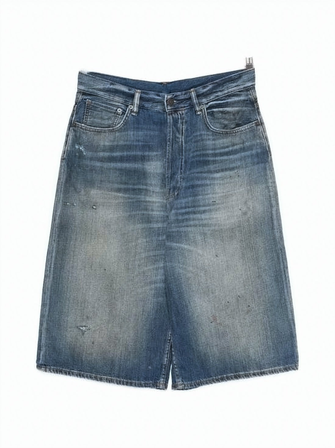 Faded Blue Denim Shorts with Relaxed Fit