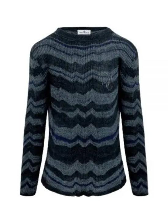 Wavy Zigzag Pattern Knit Sweater