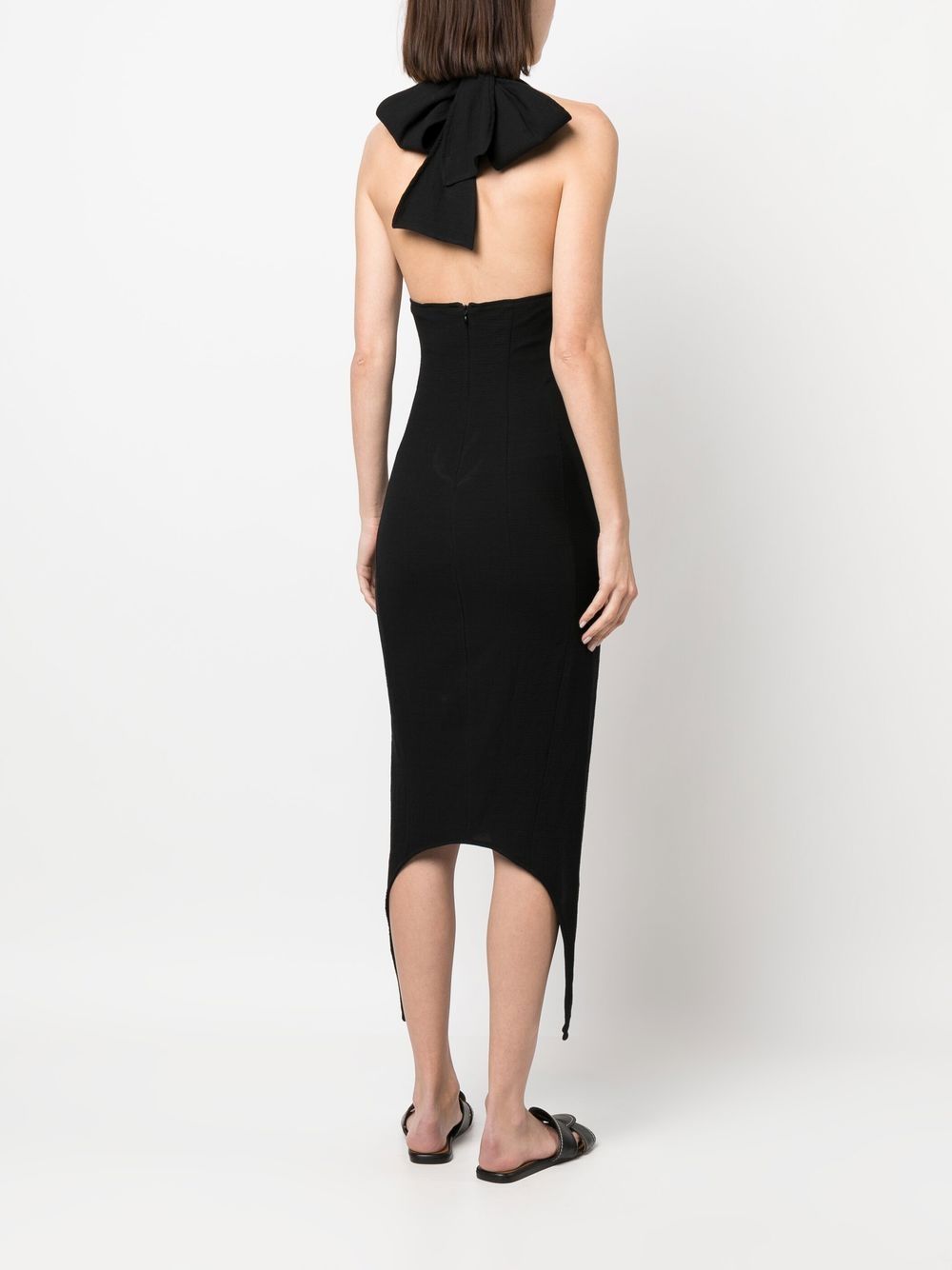 Halterneck V-Neck Midi Dress