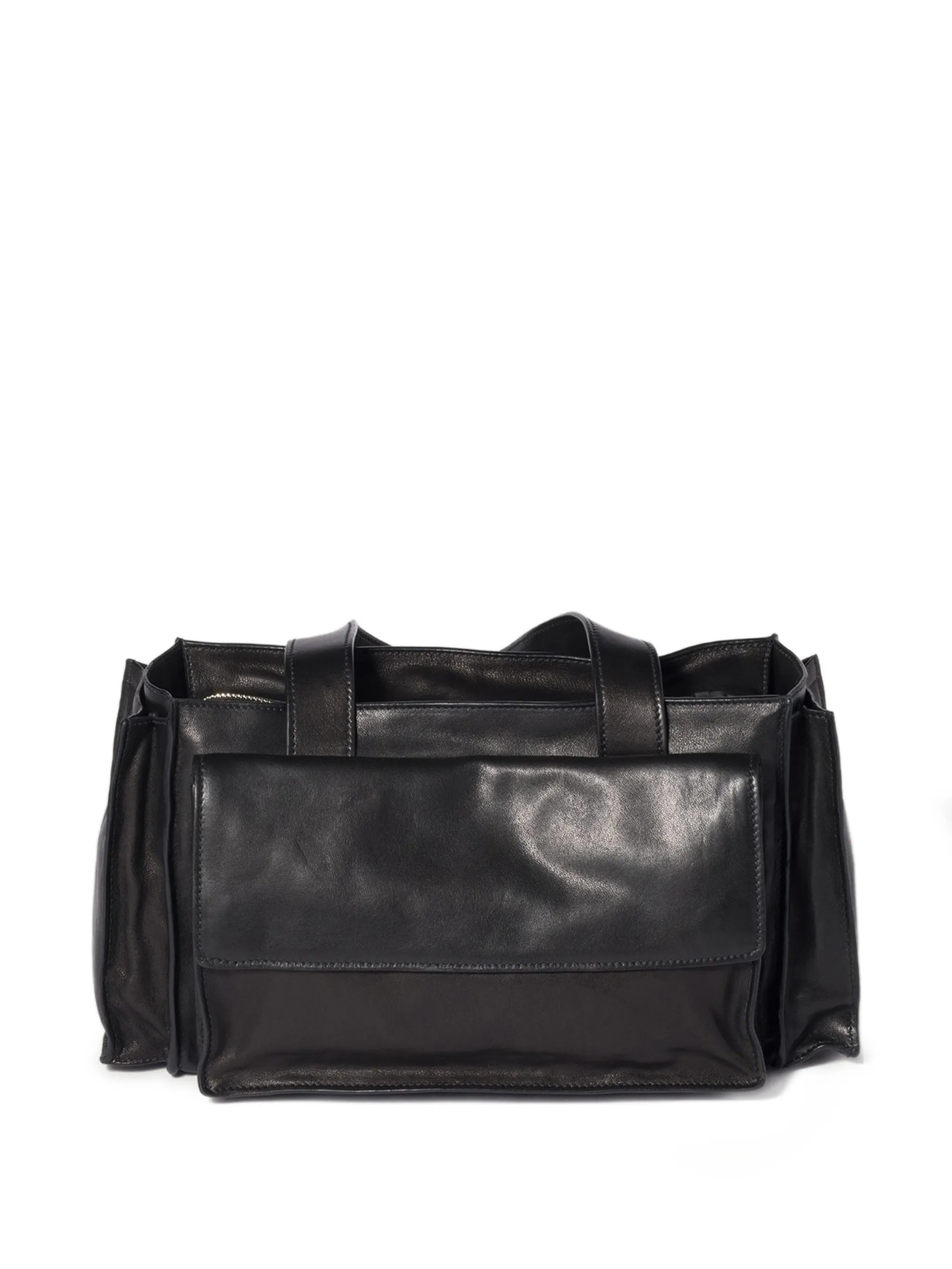 Black Shopping Utilitaire Leather Bag