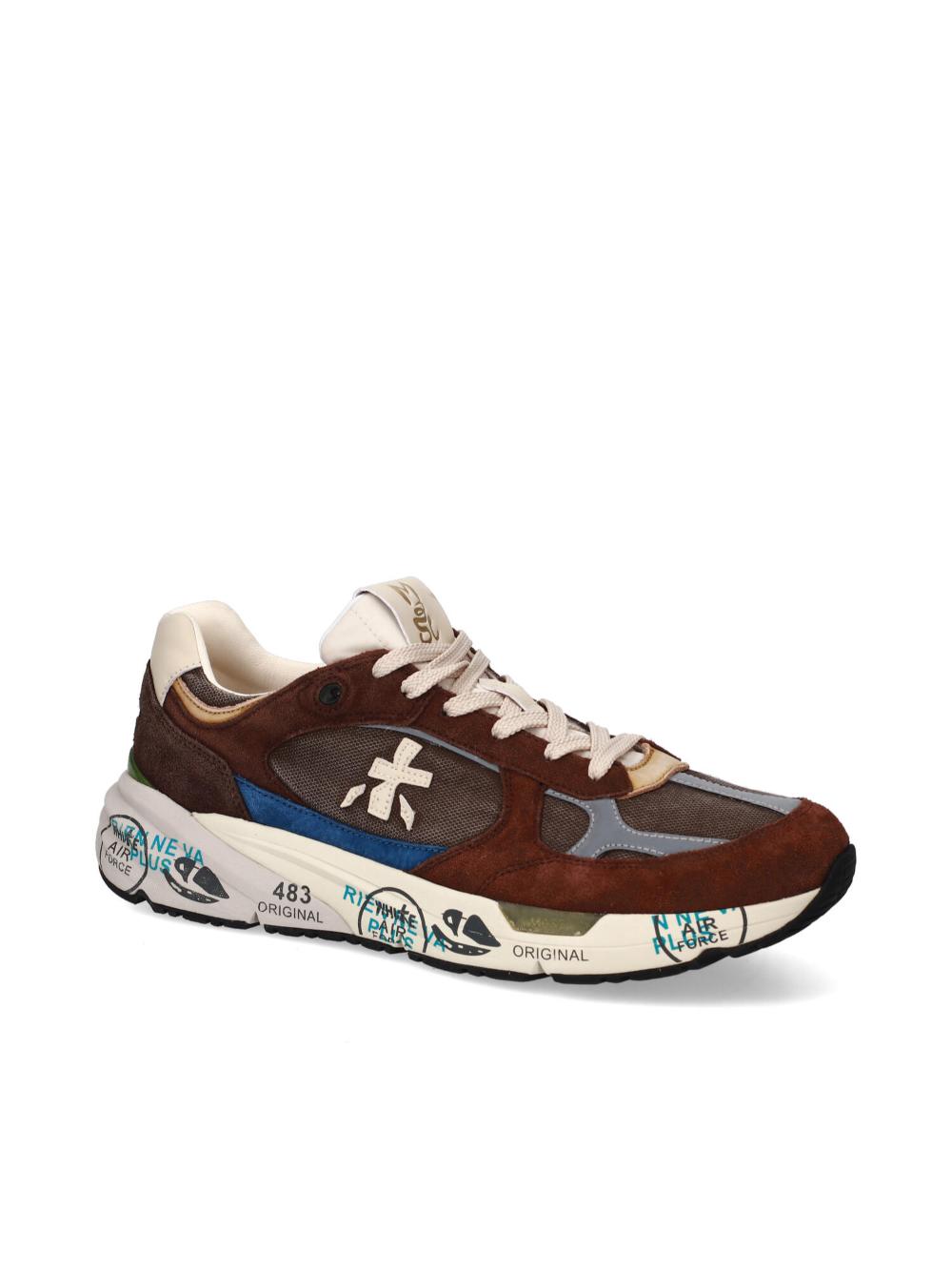 Mesh And Suede Lace-Up Sneakers