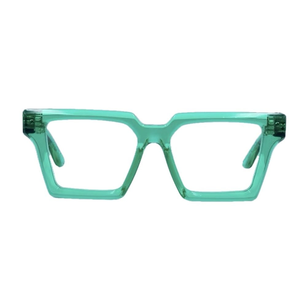 Krystal Flash Geometric Transparent Green Acrylic Sunglasses