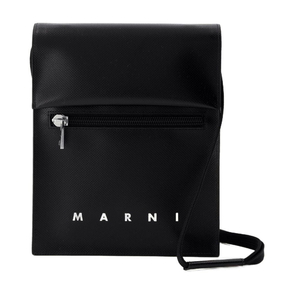 Pouch On Strap Crossbody - Synthetic - Black