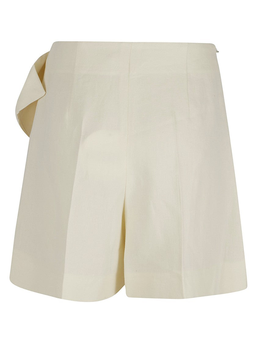 Tailored Linen Shorts With Bow Detail