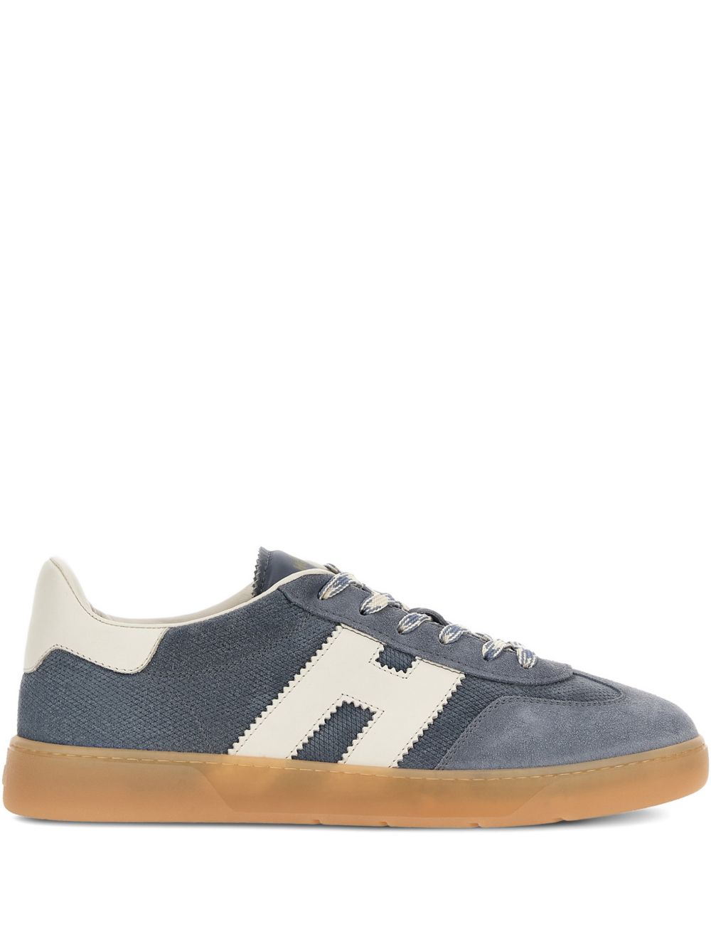 Textured Blue Low-Top Sneakers