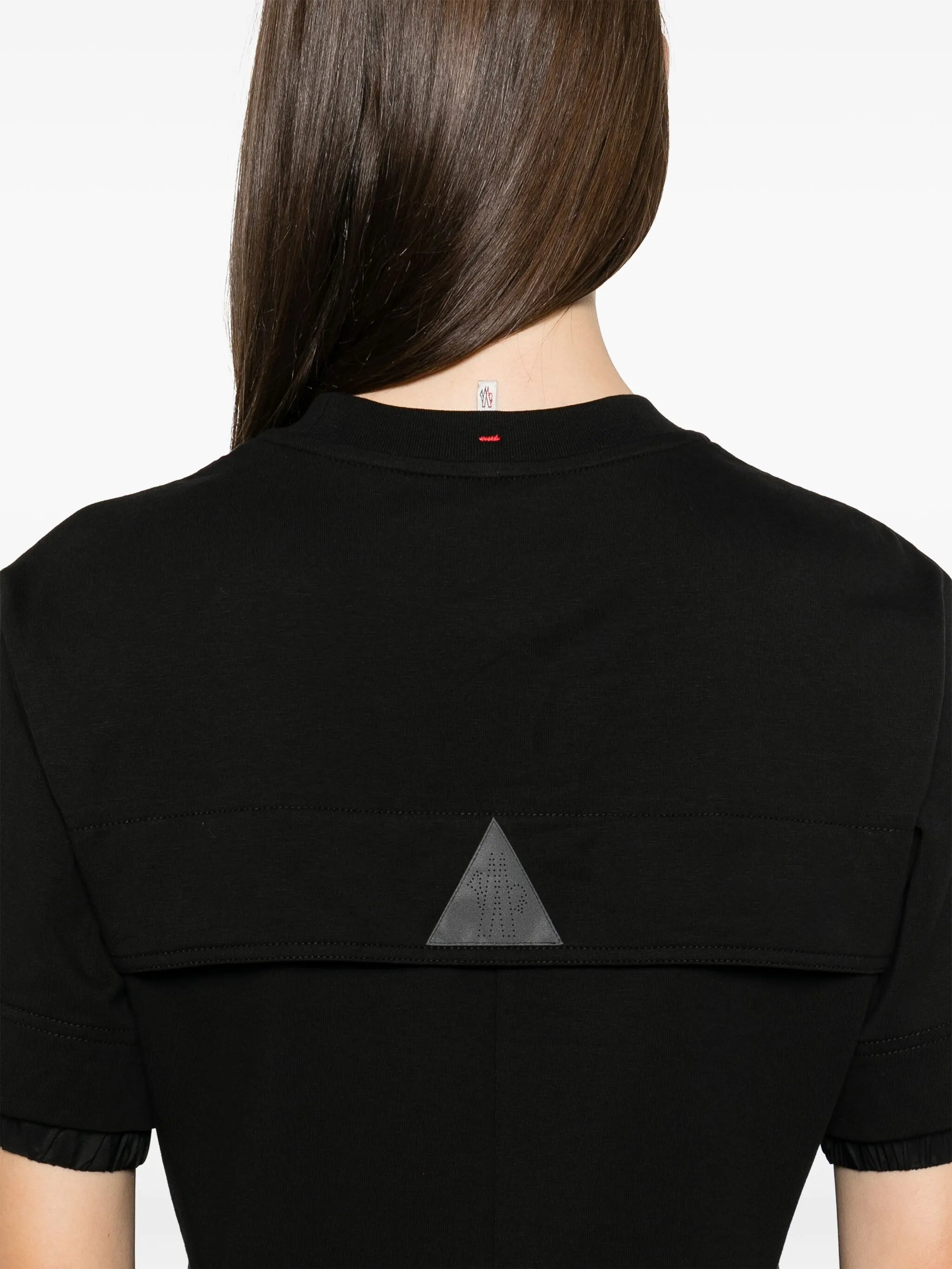 Black Cropped Cotton T-Shirt