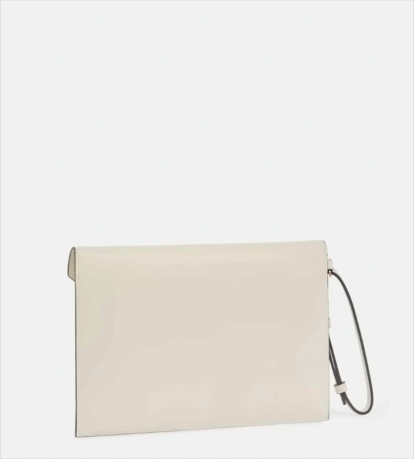 Envelope Design White Leather Clutch