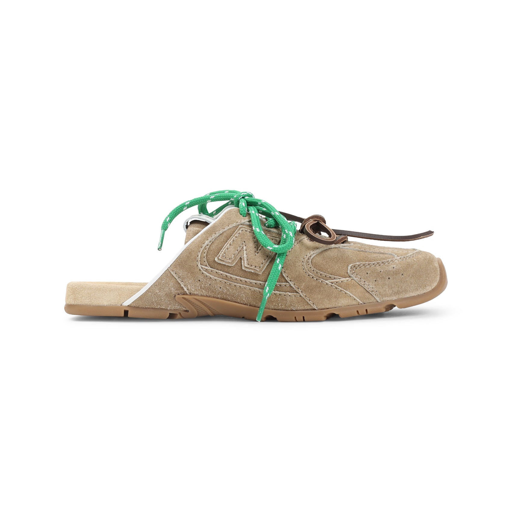 Slip-On Sneakers in Leather with Decorative Laces