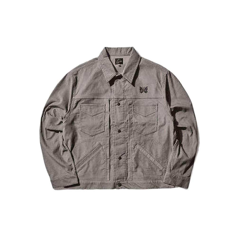 Structured Collar Denim Jacket With Embroidered Detail