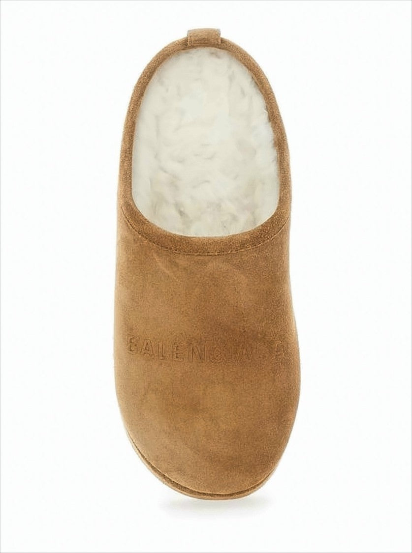 Plush Suede Mule with Thick Platform Sole
