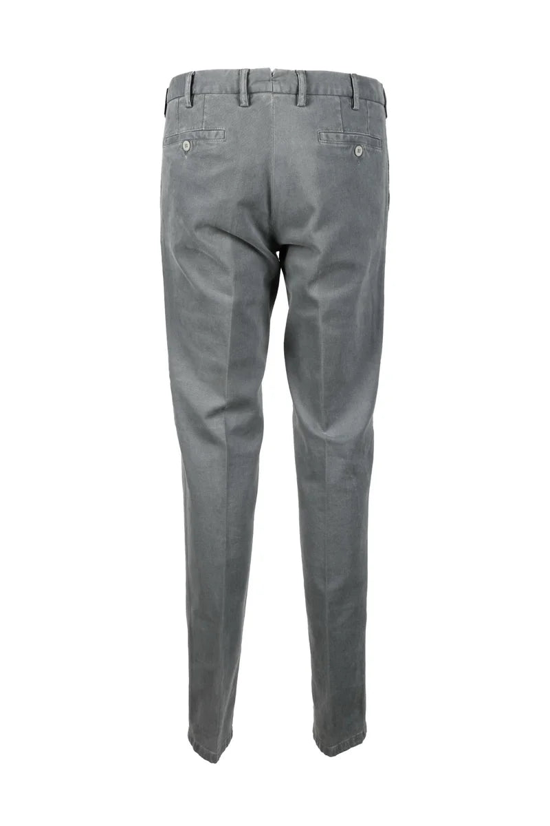 Cotton Stretch Trousers - Light Grey