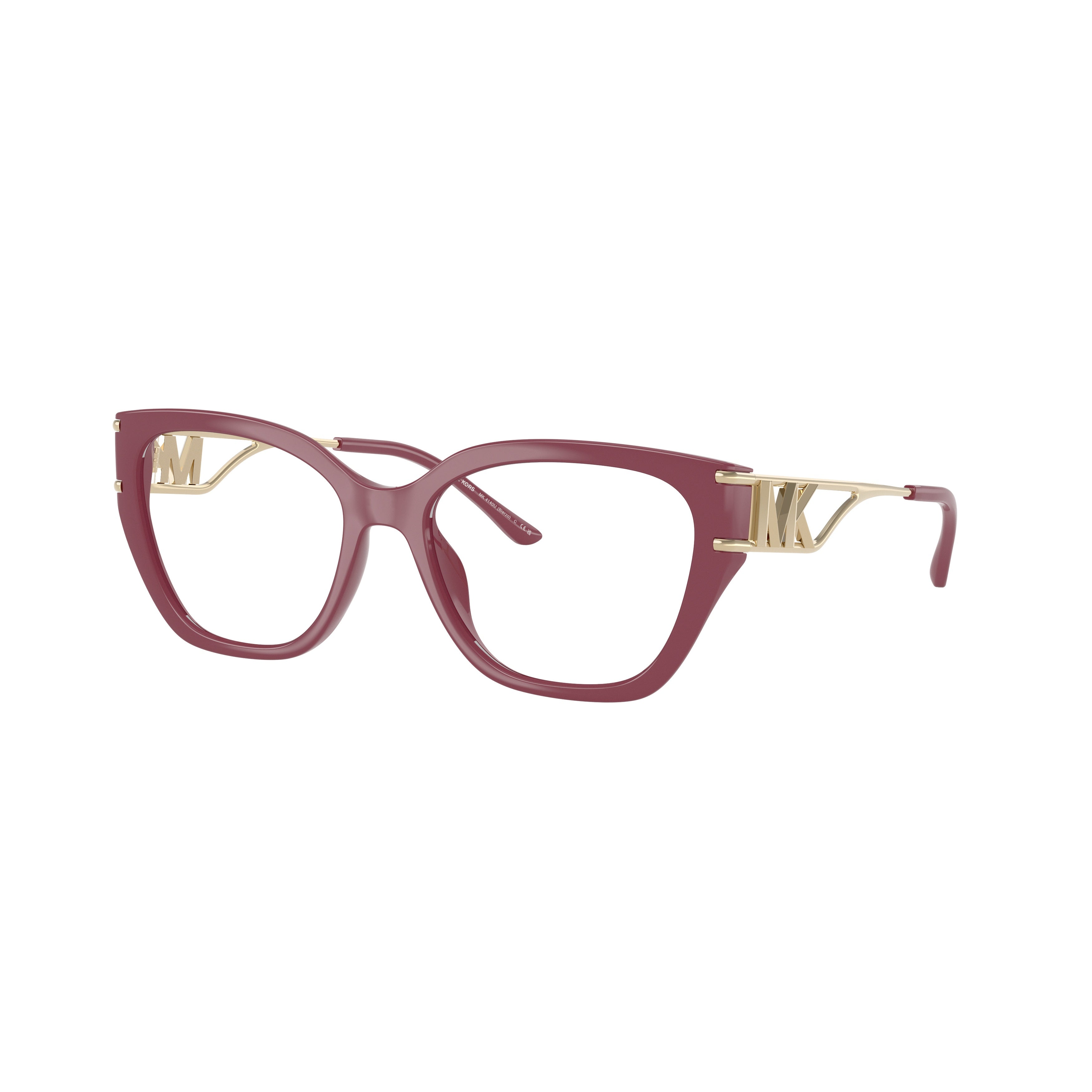 0mk4140u Bold Cat-Eye Eyeglasses with Gold Metal Temples
