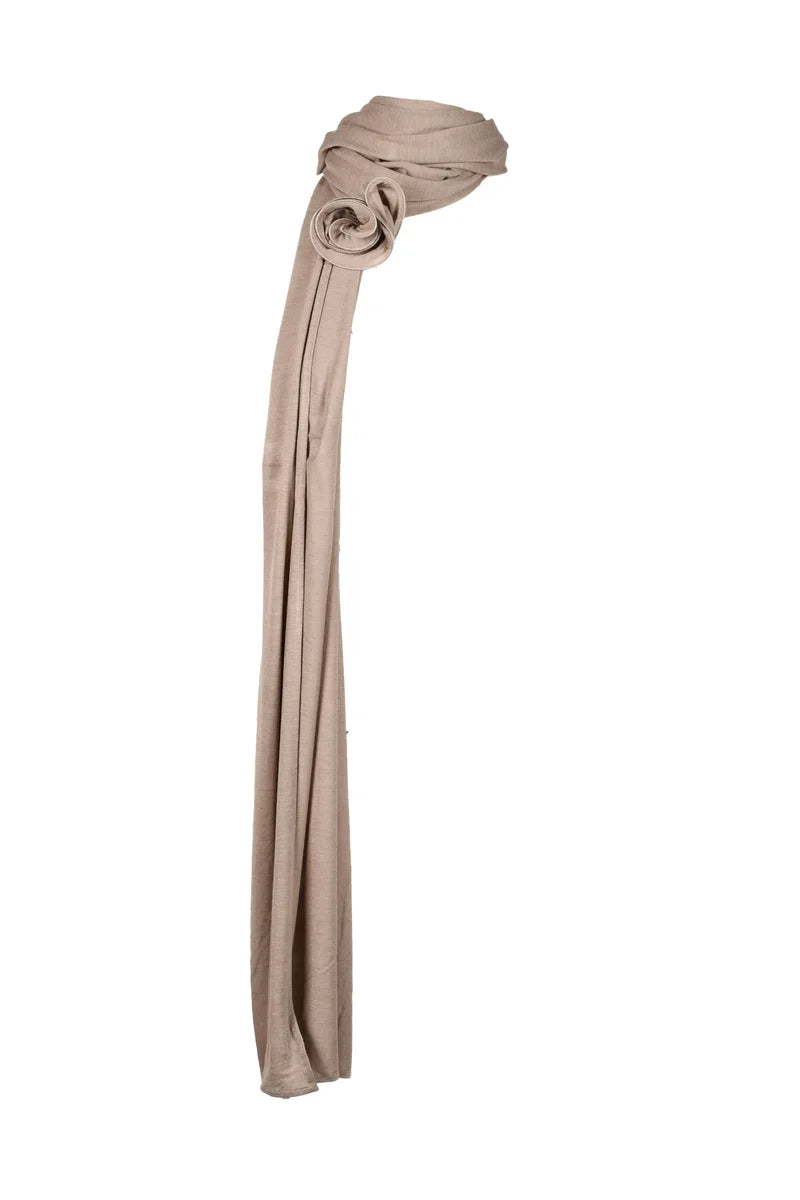 Long Grey Viscose-Wool Blend Scarf