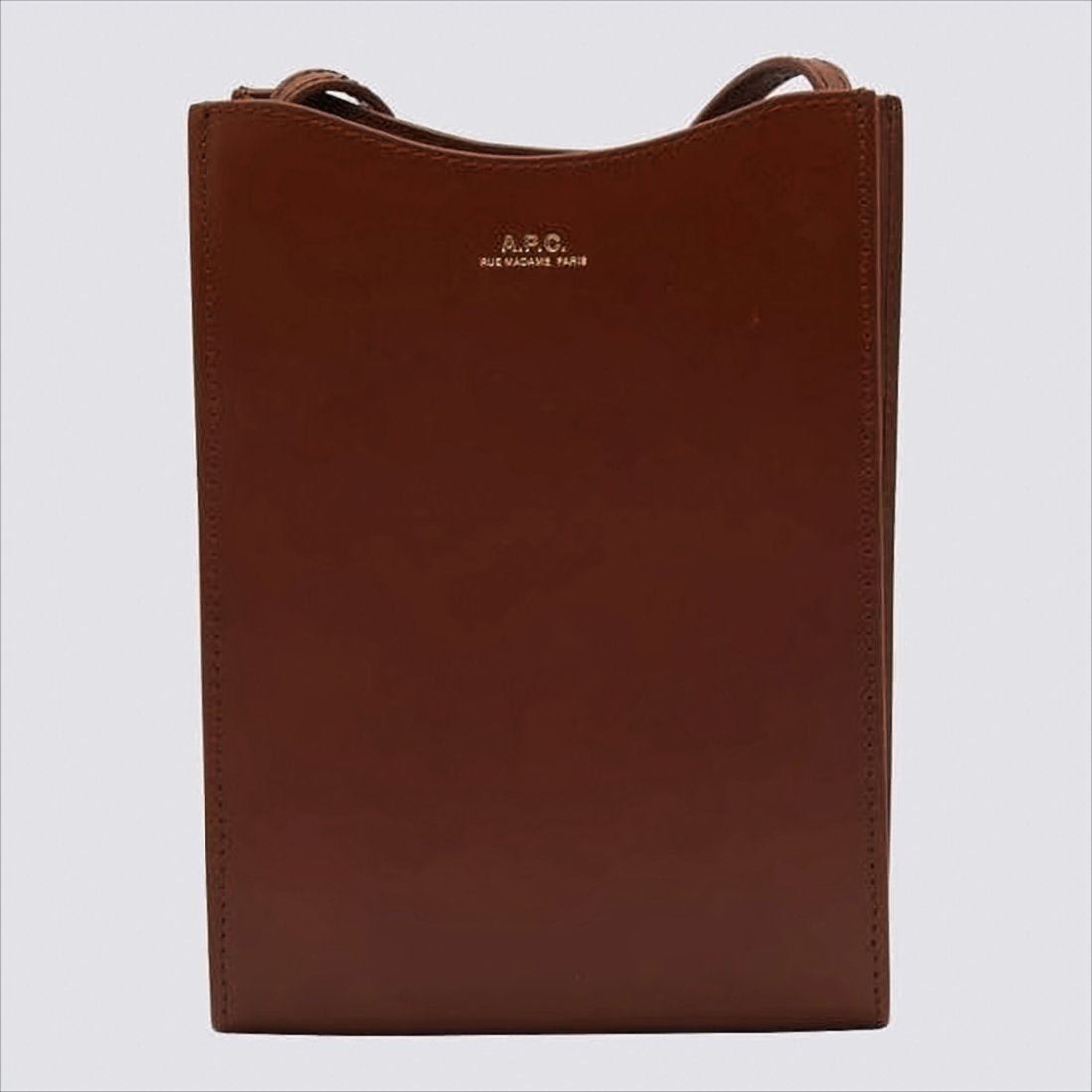 Rectangular Brown Leather Shoulder Bag