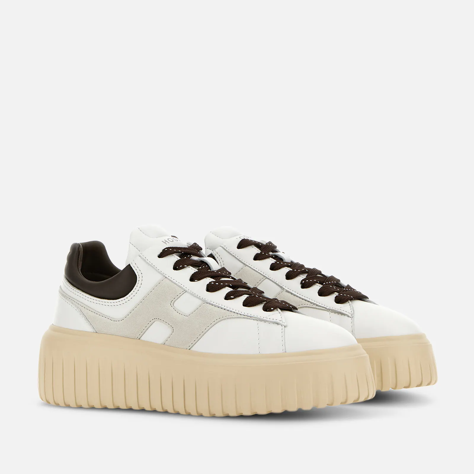 Lace-Up Platform Shoes With H-Stripe Design