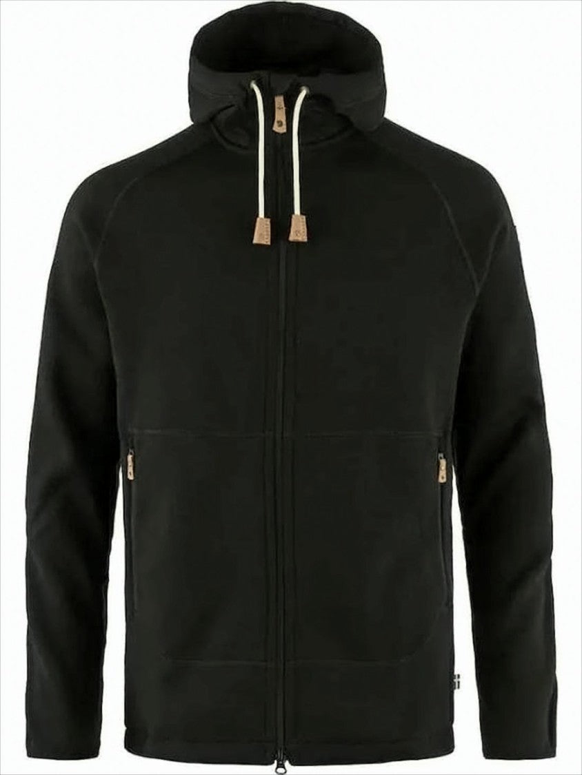 Modern Full-Zip Black Jacket With Cozy Hood
