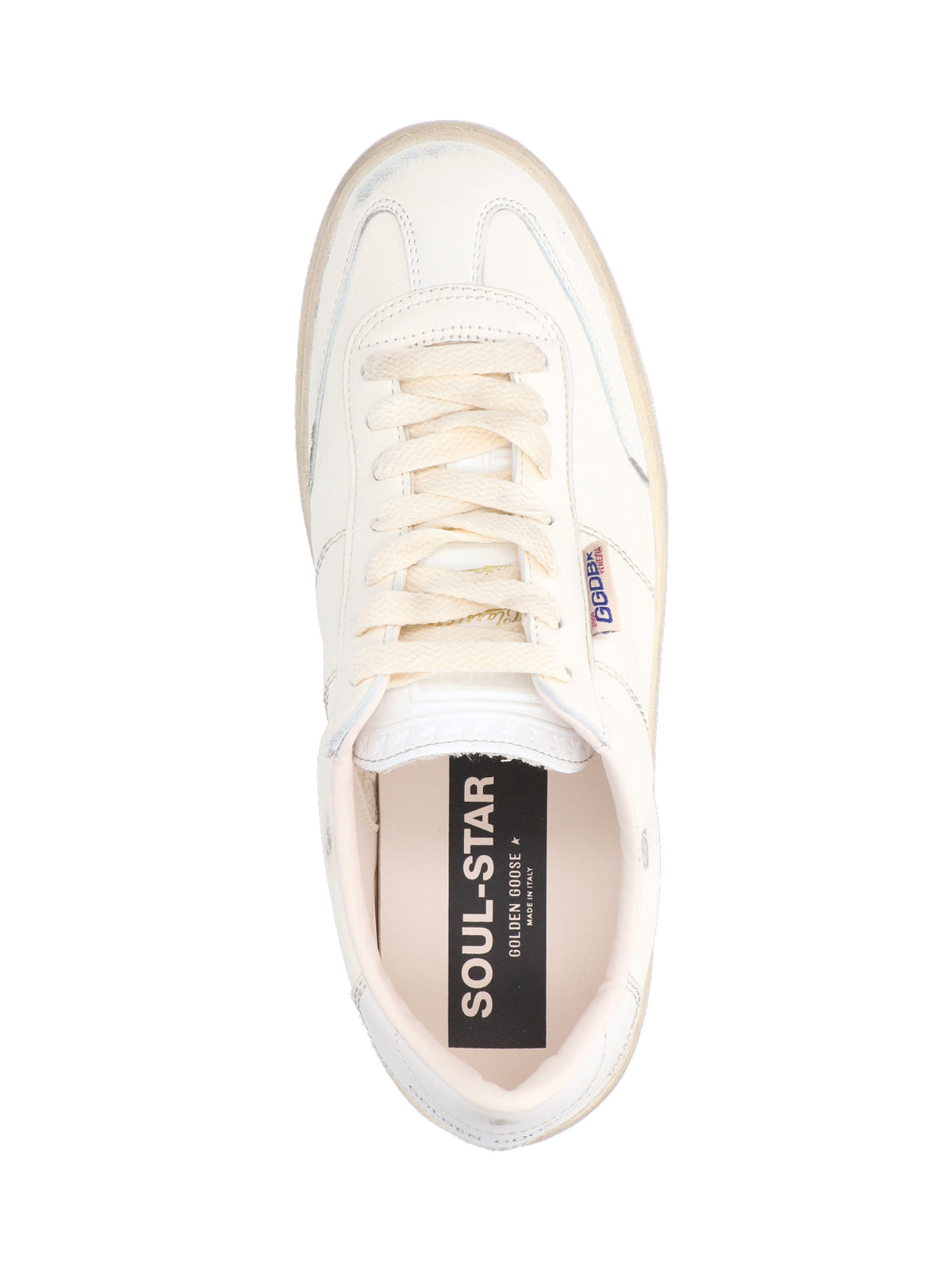 White Soul Star Distressed Leather Sneakers