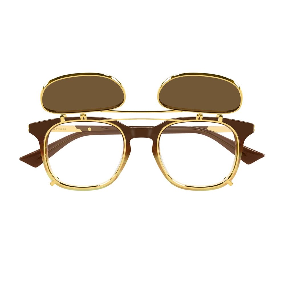Bv1429S Ribbon Line Rectangular Brown Eyeglasses